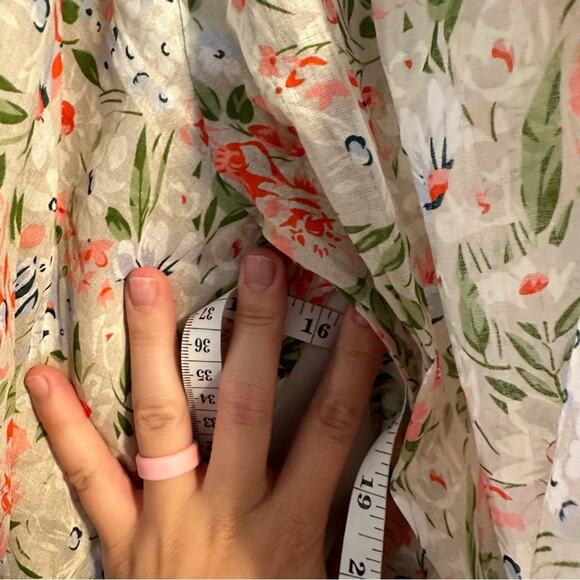 NWT THE GREAT. Floral Gray Pink Cotton Maxi Dress Large 3 - Picture 6 of 12